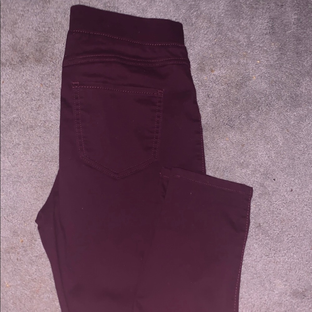 Pull on maroon jeans